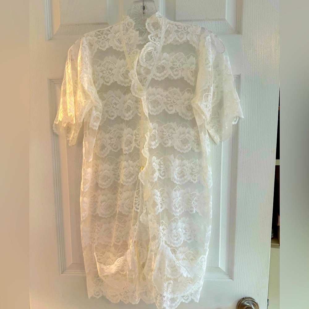 Bridal trousseau Antique over 100 year old lace jacket one button front Gorgeous